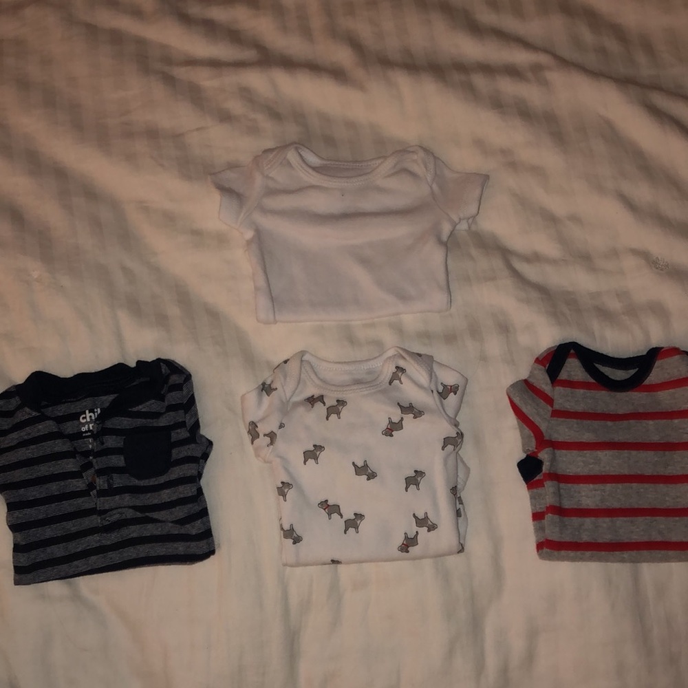 Preemie baby boy clothing bundle